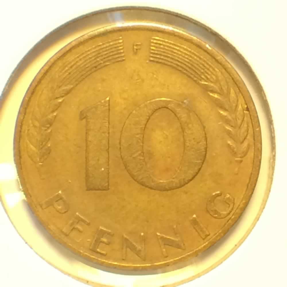 Germany 1971 F 10 Pfennig ( 10pf ) - Reverse