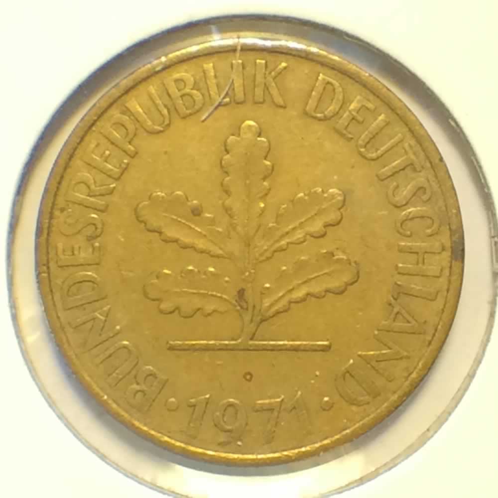 Germany 1971 D 10 Pfennig ( 10pf ) - Obverse