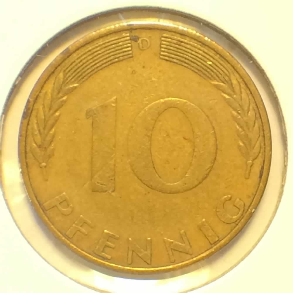 Germany 1971 D 10 Pfennig ( 10pf ) - Reverse