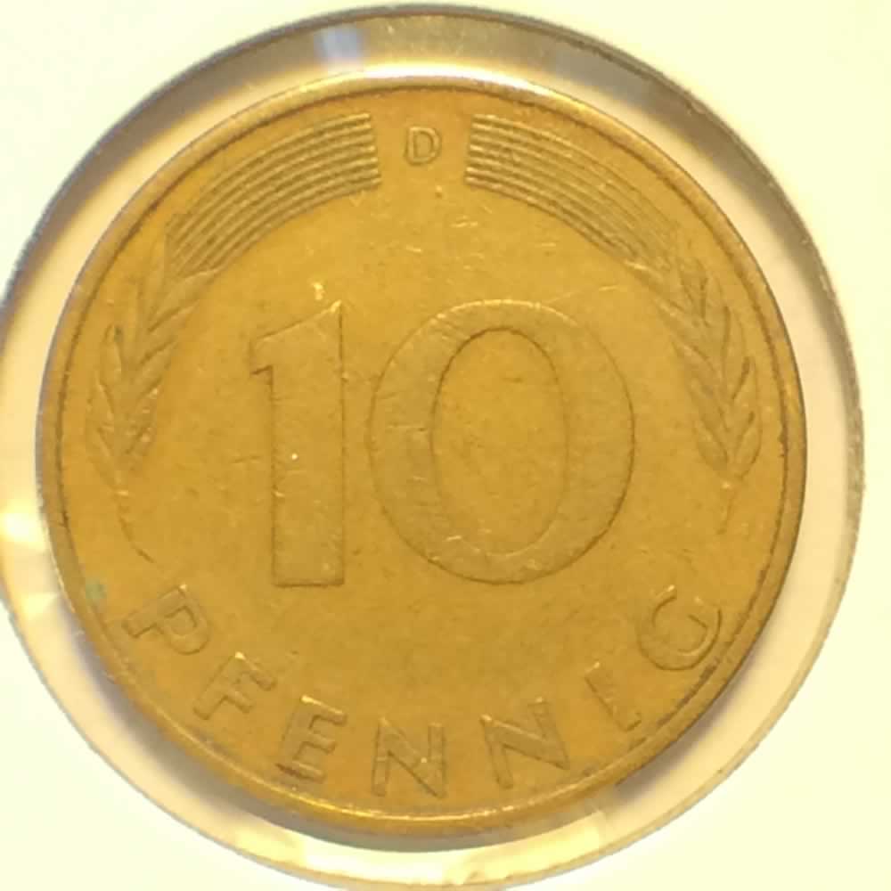 Germany 1971 D 10 Pfennig ( 10pf ) - Reverse