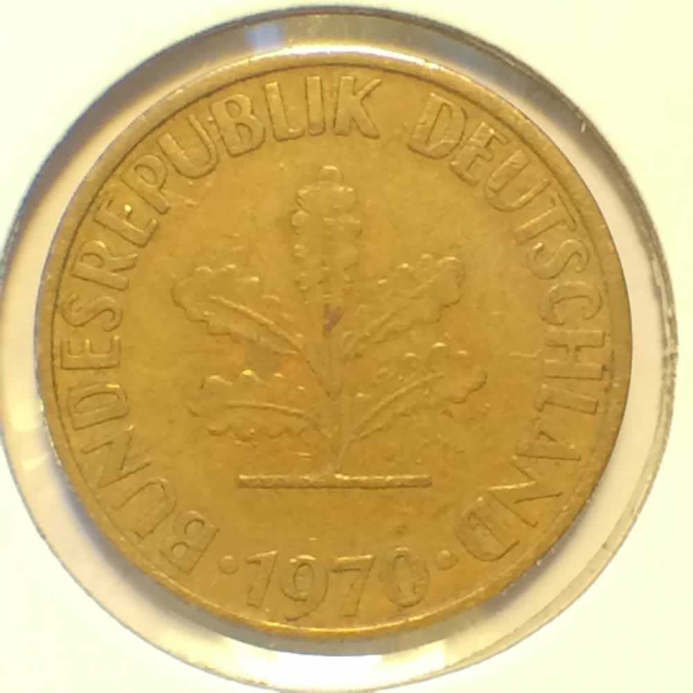 Germany 1970 G 10 Pfennig ( 10pf ) - Obverse