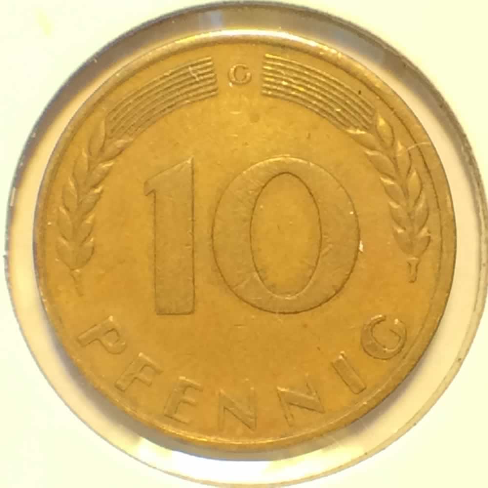 Germany 1970 G 10 Pfennig ( 10pf ) - Reverse