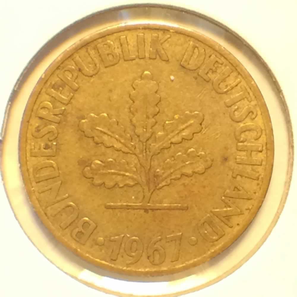 Germany 1967 D 10 Pfennig ( 10pf ) - Obverse