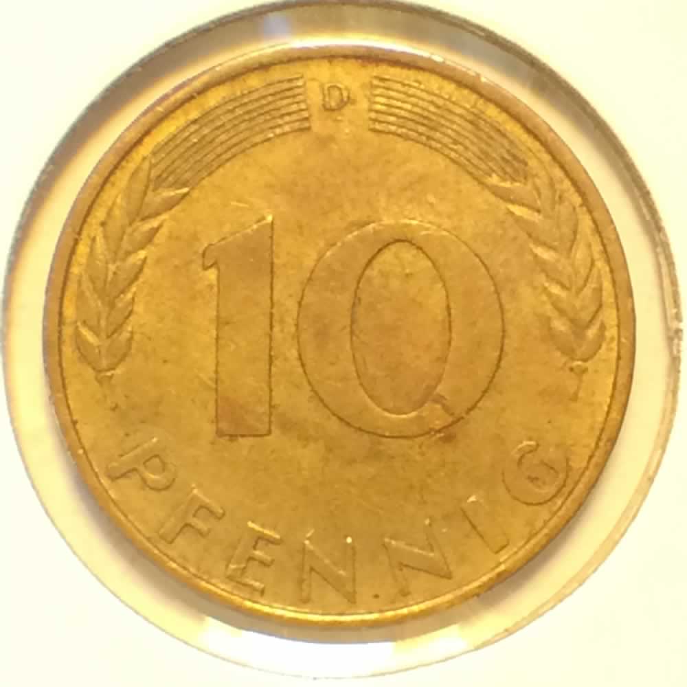 Germany 1967 D 10 Pfennig ( 10pf ) - Reverse