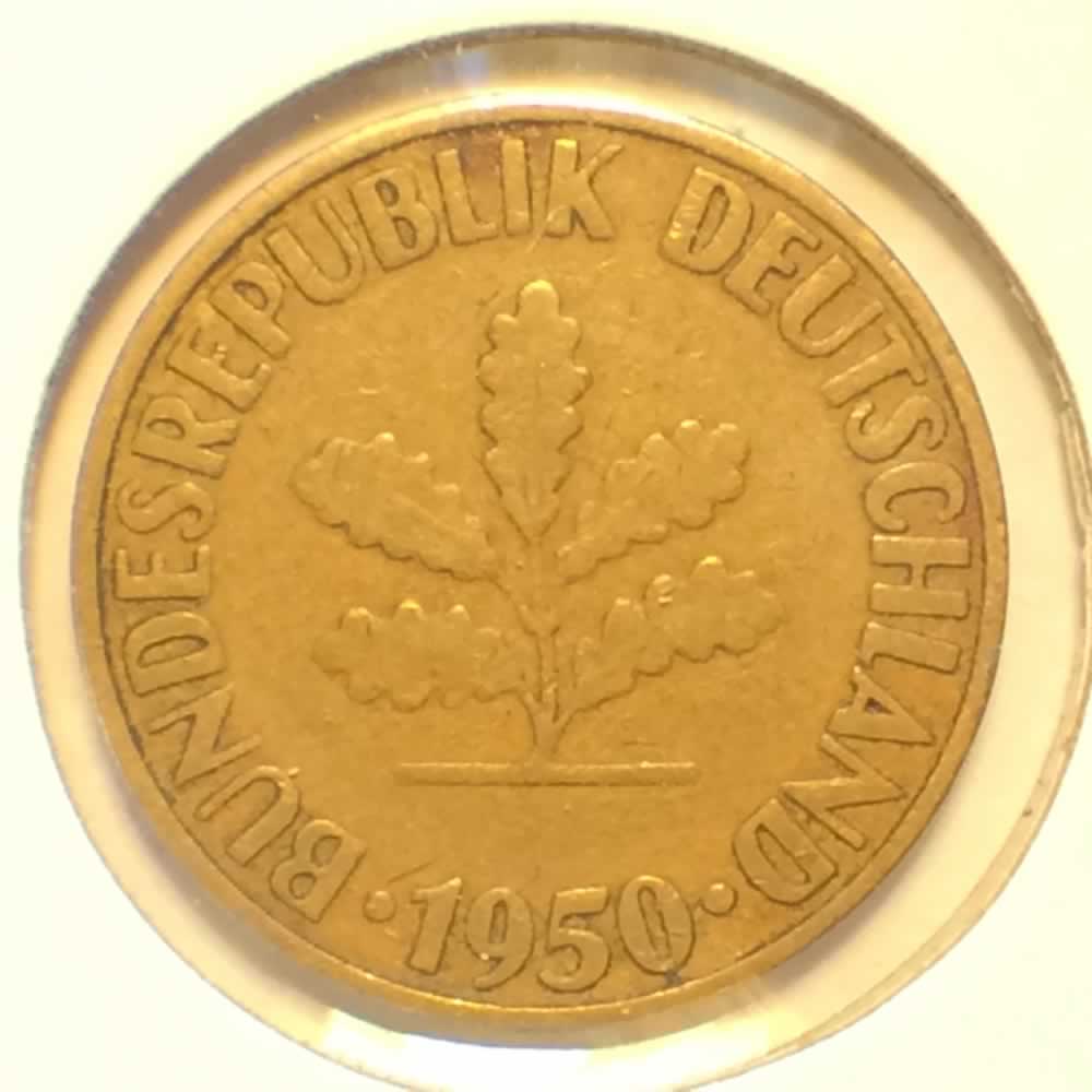 Germany 1950 G 10 Pfennig ( 10pf ) - Obverse