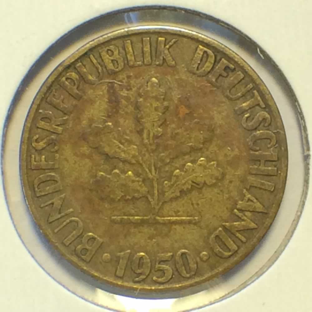 Germany 1950 G 10 Pfennig ( 10pf ) - Obverse