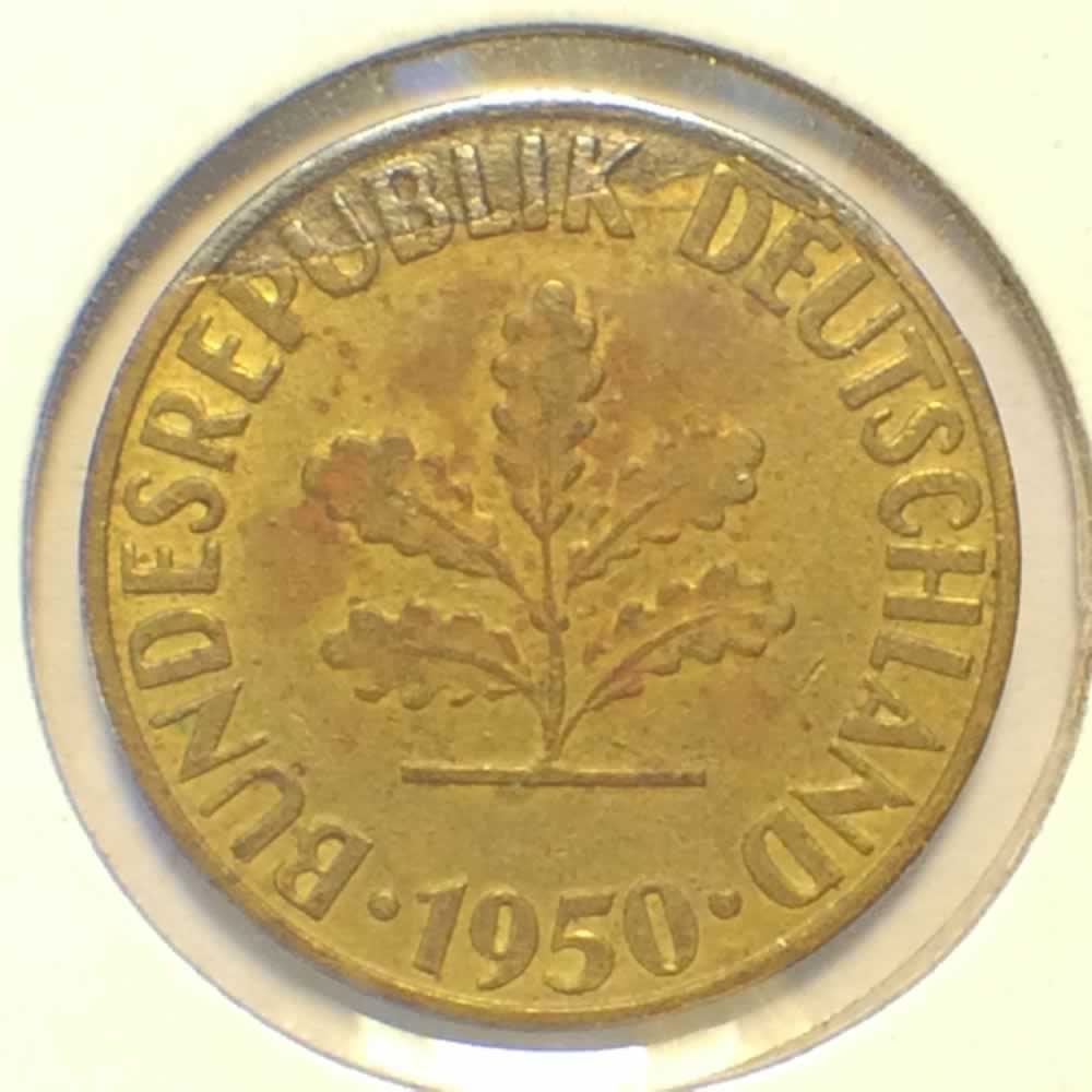 Germany 1950 F 10 Pfennig ( 10pf ) - Obverse
