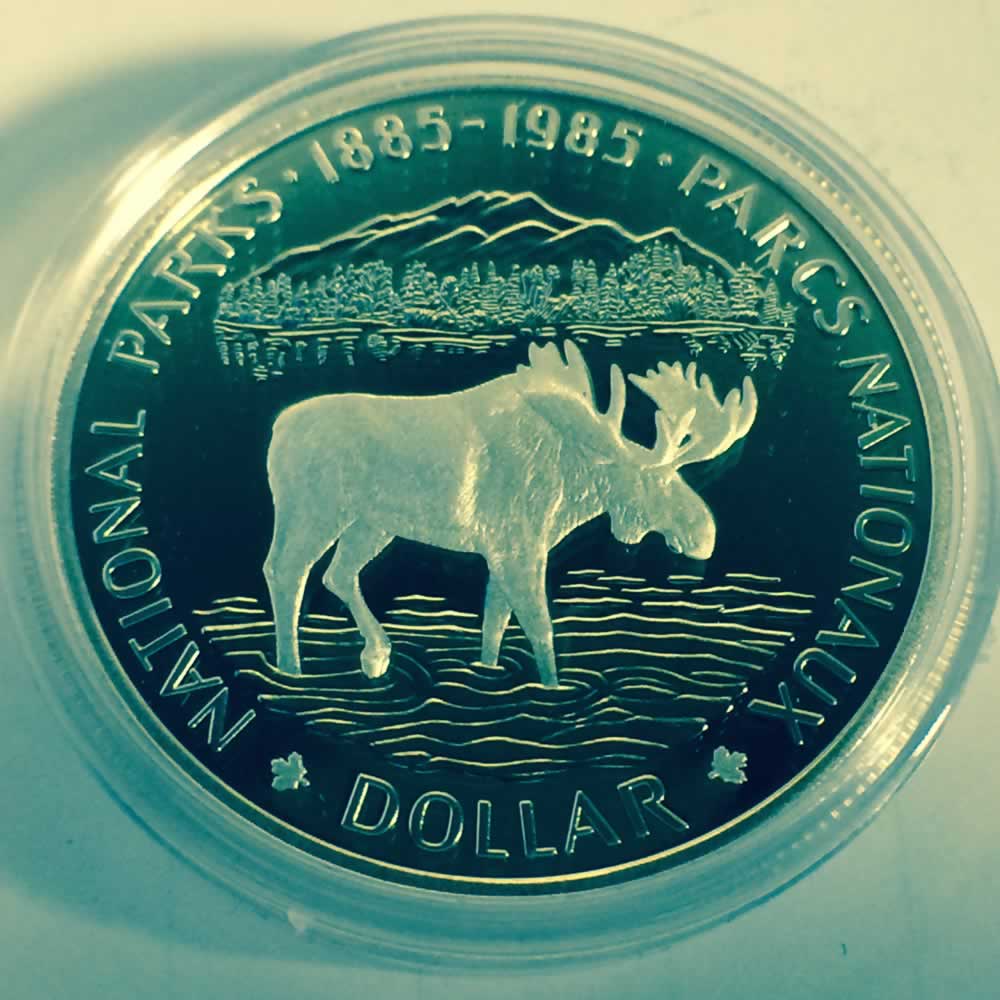 Canada 1985  Proof Silver Dollar National Park ( CS$1 ) - Reverse